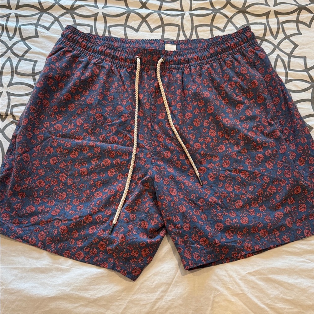 Fair Harbor Bayberry Men’s Floral Colorful Vacation Lined Swim Trunks Size XXL